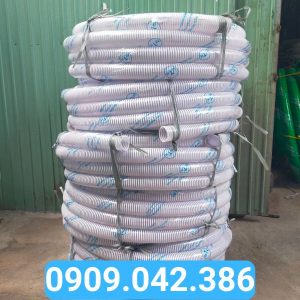 ống gân nhựa cổ trâu màu trắng phi 60 2