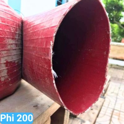 ống bạt cốt dù màu đỏ tải cát Phi 200 2